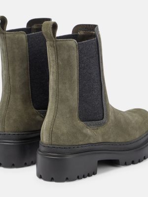Semišové chelsea boots Brunello Cucinelli zelené
