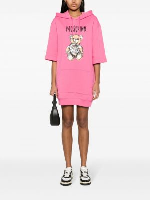 Kleid aus baumwoll mit print Moschino pink