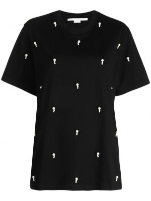 T-shirt con perline con motivo a stelle Stella Mccartney nero