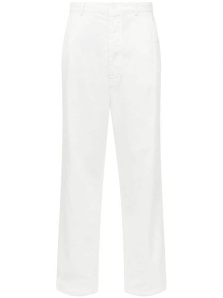 Pantaloni cu picior drept Mm6 Maison Margiela alb
