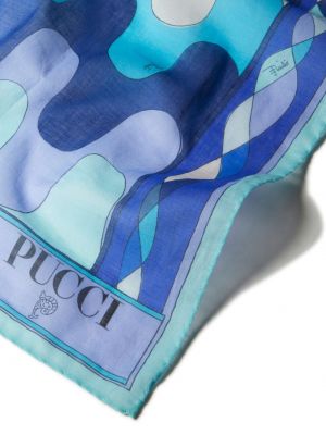 Raštuotas marškininė suknelė su abstrakčiu raštu Pucci mėlyna