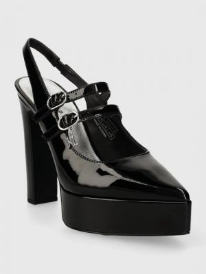Кожаные туфли на платформе Karl Lagerfeld черные