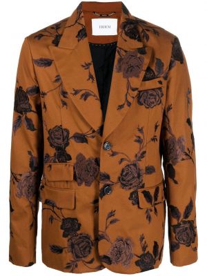 Jacquard floral lang blazer Erdem brun