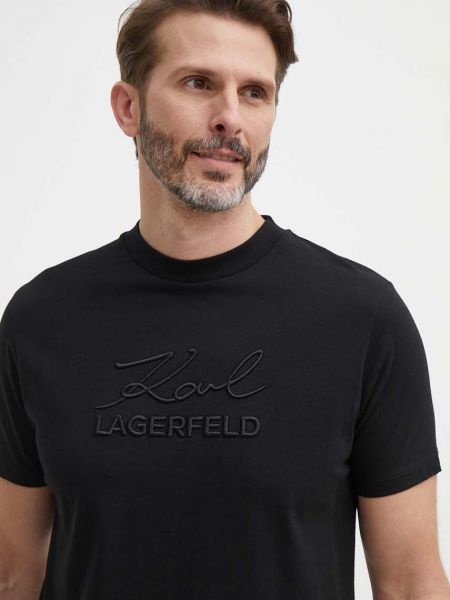 Tricou din bumbac Karl Lagerfeld negru