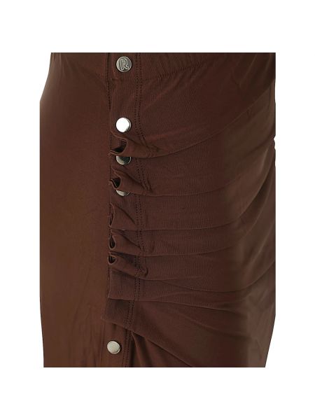 Falda midi de tela jersey Paco Rabanne marrón