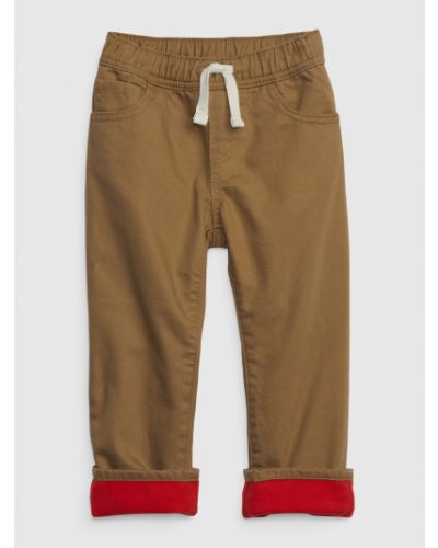Zateplené džínsy Gap hnedá