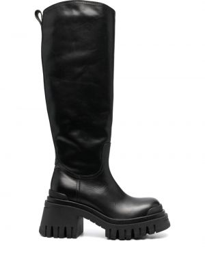 Kožené členkové topánky na zips Premiata čierna