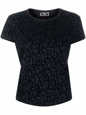 Camiseta con estampado Elisabetta Franchi negro