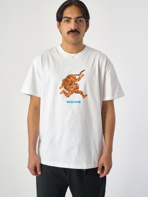 Тигровая футболка Cleptomanicx белая