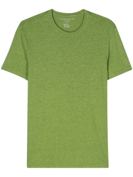 Lininis marškinėliai Majestic Filatures žalia