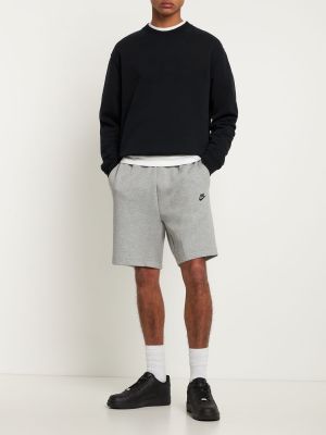 Fleecové šortky Nike sivá
