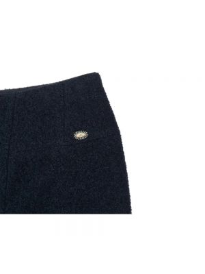 Falda de lana Chanel Vintage azul