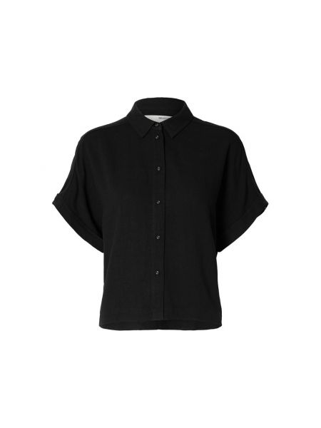 Рубашка с коротким рукавом Selected черная