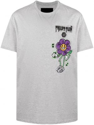 Camiseta de flores Philipp Plein gris