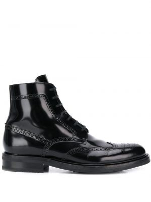 Nėriniuotos auliniai batai su raišteliais Saint Laurent juoda