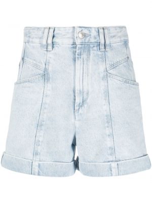 Bavlněné džínové šortky s páskem Isabel Marant - modrá