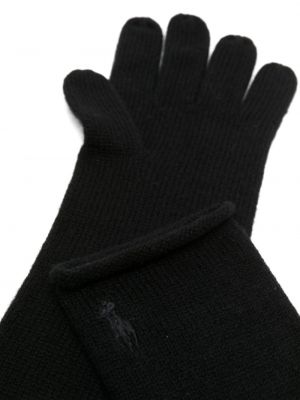 Haftowane rękawiczki bawełniane z długim rękawem Polo Ralph Lauren