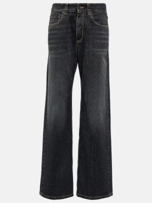 Proste jeansy relaxed fit Brunello Cucinelli szare