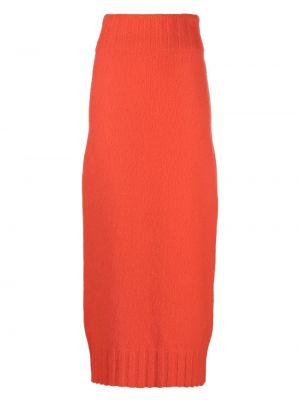 Pletená dlhá sukňa Aeron oranžová
