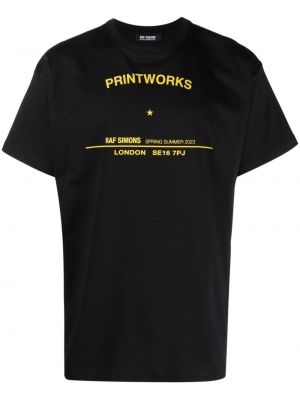 T-shirt avec imprimé slogan en coton à imprimé Raf Simons