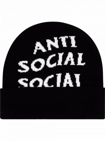 Gorro de tejido jacquard Anti Social Social Club negro
