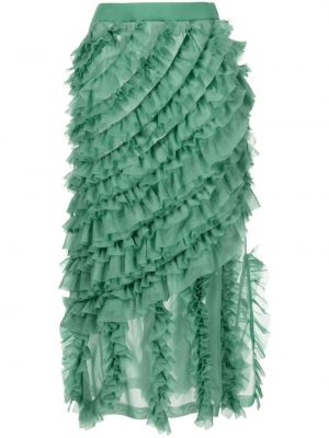 Midi φούστα με βολάν Ulla Johnson πράσινο