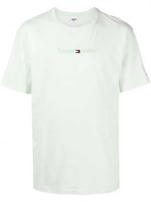 T-shirt mit stickerei aus baumwoll Tommy Jeans grün
