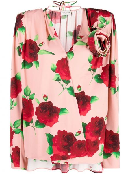 Μπλούζα με σχέδιο ντραπέ Magda Butrym ροζ