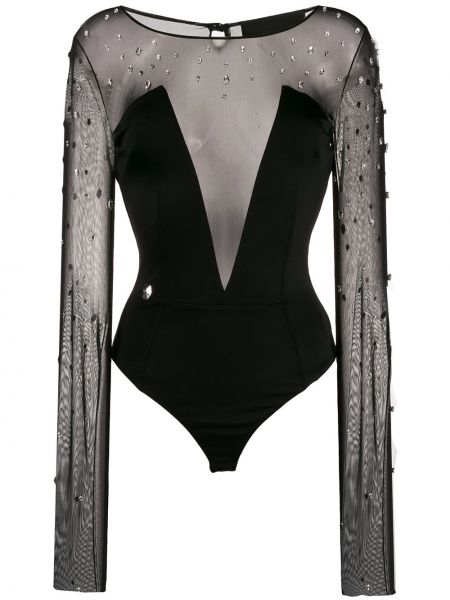 Vestido de cóctel manga larga Philipp Plein negro