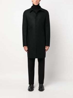 Płaszcz wełniany bawełniany Sapio czarny