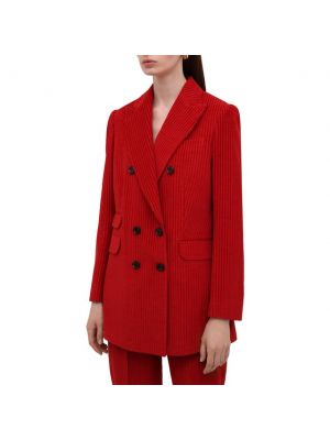 Хлопковый пиджак Kiton красный