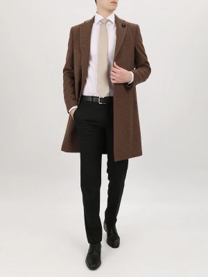 Шерстяное пальто Lardini коричневое