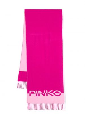 Vlnený šál s potlačou Pinko ružová