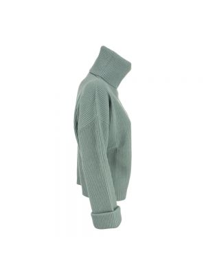Jersey cuello alto de cachemir de tela jersey con estampado de cachemira Brunello Cucinelli verde