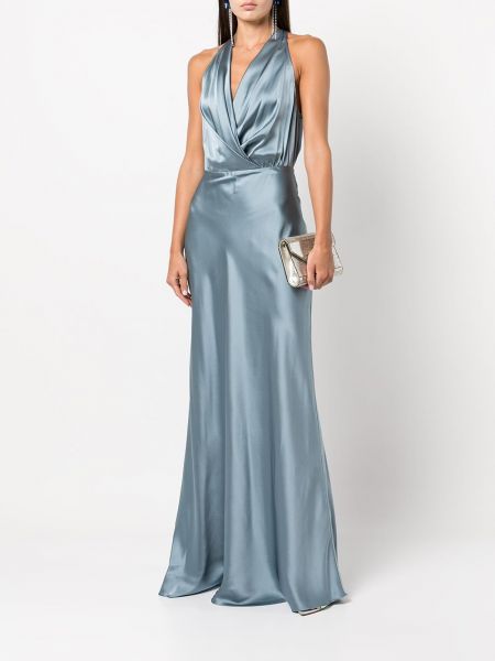 Sukienka wieczorowa drapowana Michelle Mason niebieska