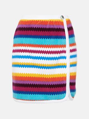 Fustă mini din bumbac cu dungi tricotate Missoni Mare