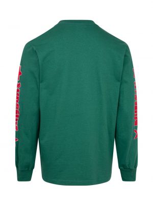 Camiseta de manga larga manga larga Supreme verde