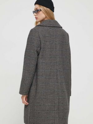 Gyapjú kabát Abercrombie & Fitch szürke