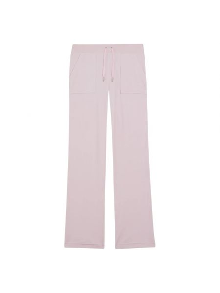Welurowe spodnie sportowe z kieszeniami Juicy Couture różowe