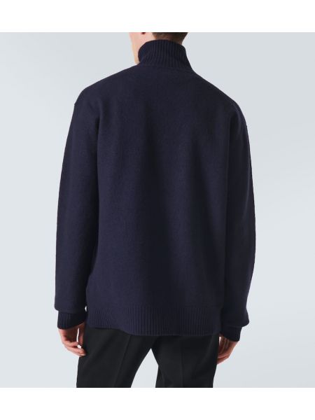 Jersey cuello alto de lana con cuello alto de tela jersey Jil Sander negro