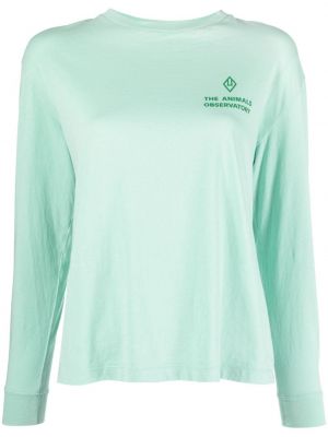 Kokvilnas t-krekls ar apdruku The Animals Observatory zaļš