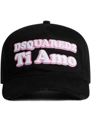 Памучна шапка с козирки бродирана Dsquared2