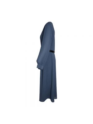 Sukienka długa z długim rękawem Michael Kors niebieska