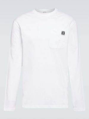 Βαμβακερή μπλούζα από ζέρσεϋ Loewe λευκό