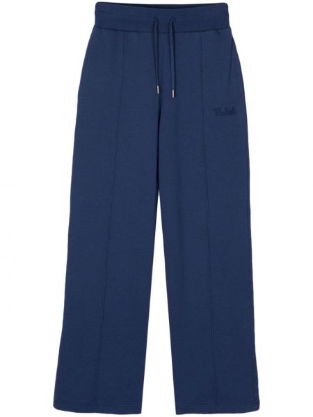 Bavlnené teplákové nohavice Woolrich modrá