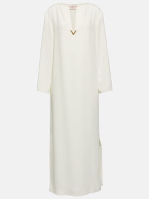 Robe longue en soie Valentino blanc