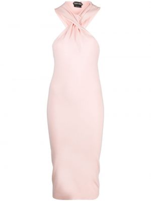 Midi šaty Tom Ford růžové