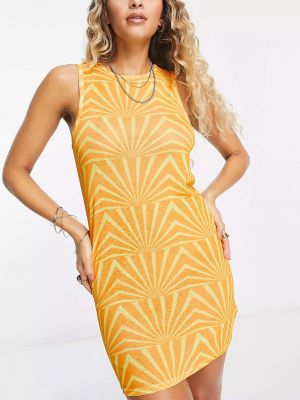 Летнее пляжное сетчатое платье It's Now Cool Premium Pop, оранжевый/желтый