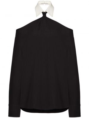 Копринена блуза Valentino Garavani черно