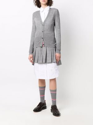 Kostkované sukně s vysokým pasem Thom Browne šedé